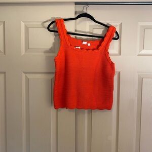square neck sweater tank top poster red